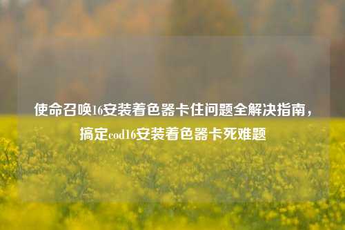 使命召唤16安装着色器卡住问题全解决指南，搞定cod16安装着色器卡死难题