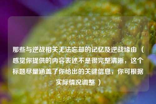 那些与逆战相关无法忘却的记忆及逆战缘由 （感觉你提供的内容表述不是很完整清晰，这个标题尽量涵盖了你给出的关键信息，你可根据实际情况调整 ）