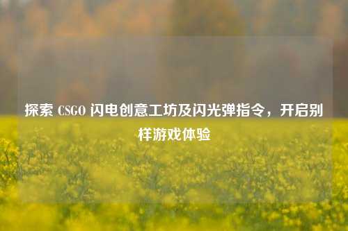 探索 CSGO 闪电创意工坊及闪光弹指令,开启别样游戏体验
