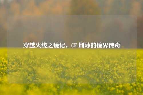 穿越火线之镜记，CF 荆棘的镜界传奇