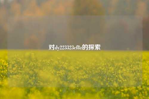对dy223323cf8z的探索
