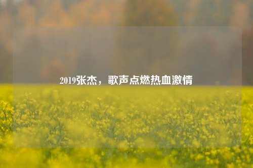 2019张杰，歌声点燃热血激情