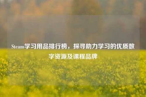 Steam学习用品排行榜,探寻助力学习的优质数字资源及课程品牌