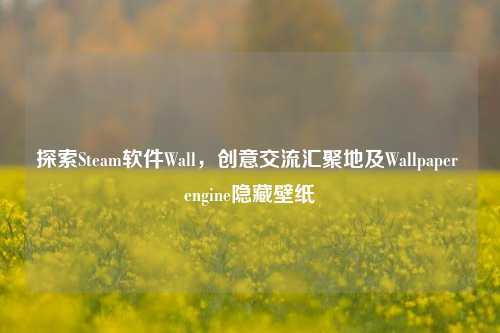 探索Steam软件Wall,创意交流汇聚地及Wallpaper engine隐藏壁纸