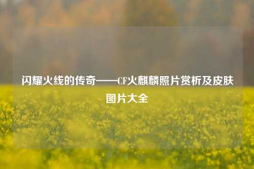 闪耀火线的传奇——CF火麒麟照片赏析及皮肤图片大全
