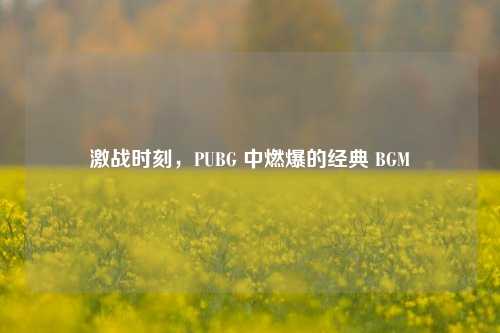 激战时刻,PUBG 中燃爆的经典 BGM