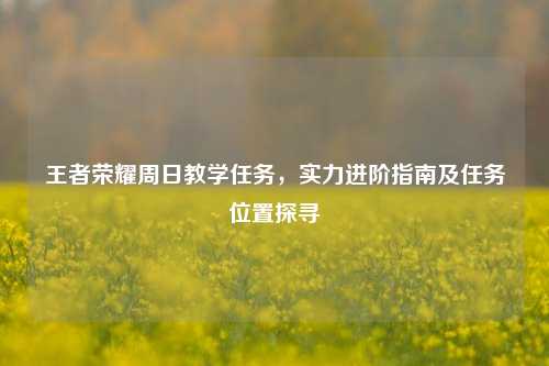 王者荣耀周日教学任务,实力进阶指南及任务位置探寻