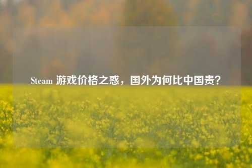 Steam 游戏价格之惑，国外为何比中国贵？