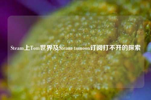 Steam上Tom世界及Steam tomoon订阅打不开的探索