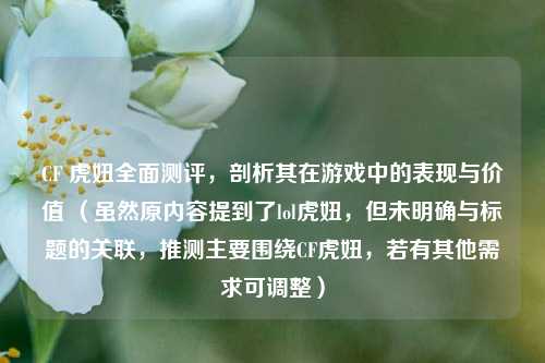 CF 虎妞全面测评,剖析其在游戏中的表现与价值 (虽然原内容提到了lol虎妞,但未明确与标题的关联,推测主要围绕CF虎妞,若有其他需求可调整)