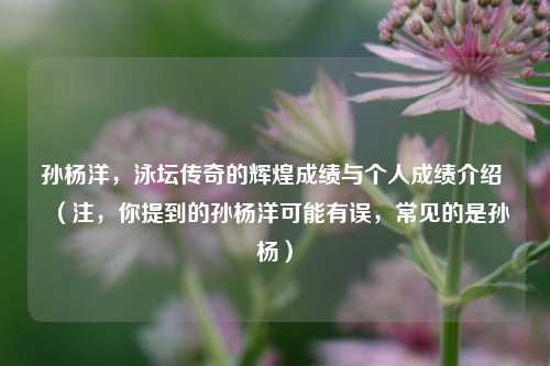孙杨洋，泳坛传奇的辉煌成绩与个人成绩介绍 （注，你提到的孙杨洋可能有误，常见的是孙杨）