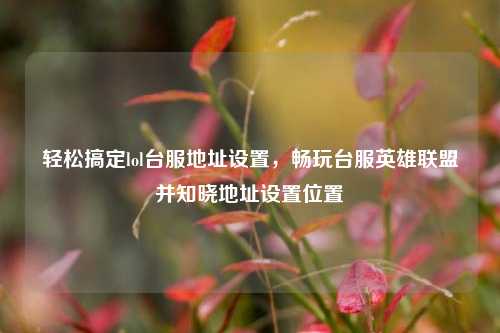 轻松搞定lol台服地址设置，畅玩台服英雄联盟并知晓地址设置位置
