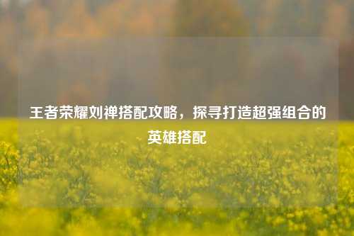王者荣耀刘禅搭配攻略,探寻打造超强组合的英雄搭配