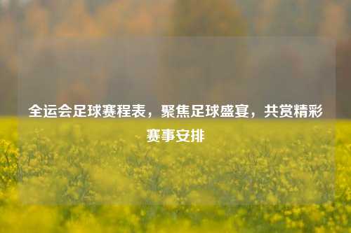 全运会足球赛程表，聚焦足球盛宴，共赏精彩赛事安排