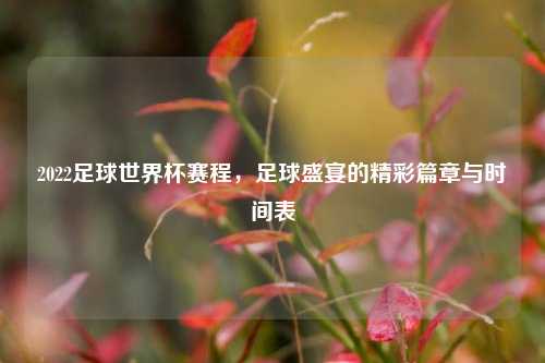 2022足球世界杯赛程，足球盛宴的精彩篇章与时间表
