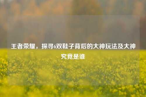 王者荣耀，探寻6双鞋子背后的大神玩法及大神究竟是谁