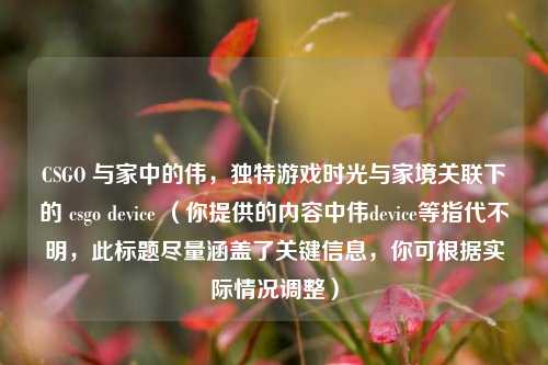 CSGO 与家中的伟，独特游戏时光与家境关联下的 csgo device （你提供的内容中伟device等指代不明，此标题尽量涵盖了关键信息，你可根据实际情况调整）