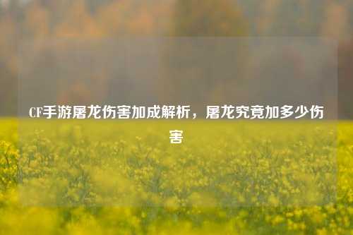 CF手游屠龙伤害加成解析，屠龙究竟加多少伤害