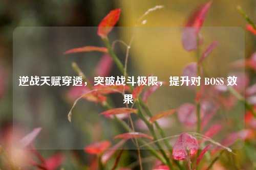 逆战天赋穿透，突破战斗极限，提升对 BOSS 效果