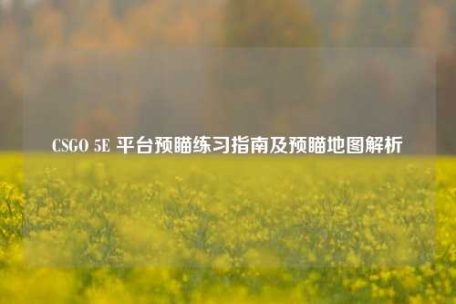 CSGO 5E 平台预瞄练习指南及预瞄地图解析