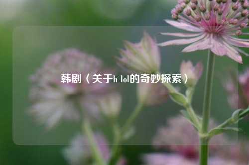 韩剧〈关于h lol的奇妙探索〉