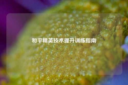 和平精英技术提升训练指南