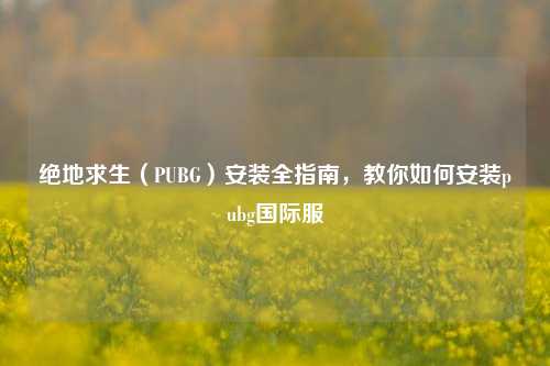 绝地求生（PUBG）安装全指南，教你如何安装pubg国际服