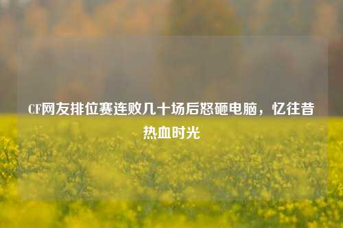 CF网友排位赛连败几十场后怒砸电脑，忆往昔热血时光