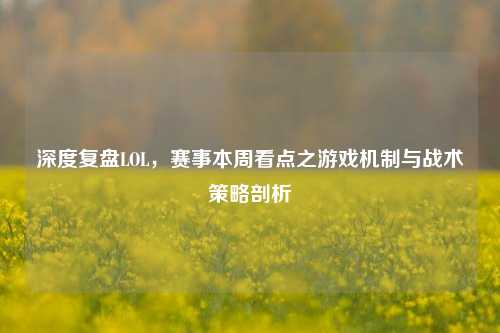 深度复盘LOL,赛事本周看点之游戏机制与战术策略剖析