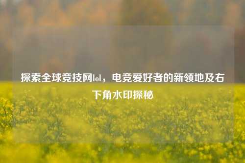 探索全球竞技网lol，电竞爱好者的新领地及右下角水印探秘