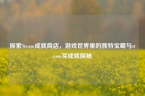 探索Steam成就商店,游戏世界里的独特宝藏与steam买成就探秘
