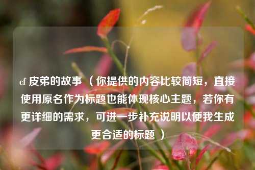 cf 皮弟的故事 （你提供的内容比较简短，直接使用原名作为标题也能体现核心主题，若你有更详细的需求，可进一步补充说明以便我生成更合适的标题 ）