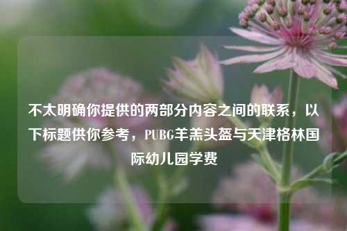 不太明确你提供的两部分内容之间的联系,以下标题供你参考,PUBG羊羔头盔与天津格林国际幼儿园学费