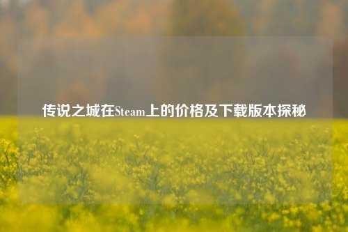 传说之城在Steam上的价格及下载版本探秘