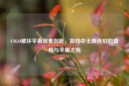 CSGO破坏平衡现象剖析,游戏中无限连招的真相与平衡之殇