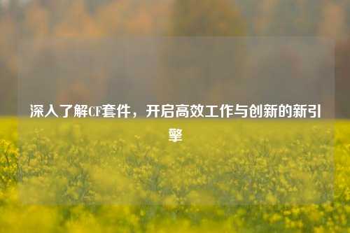 深入了解CF套件，开启高效工作与创新的新引擎