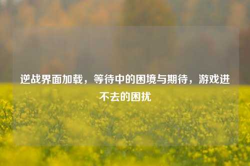 逆战界面加载,等待中的困境与期待,游戏进不去的困扰