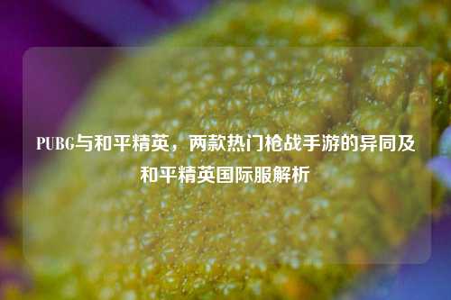 PUBG与和平精英，两款热门枪战手游的异同及和平精英国际服解析