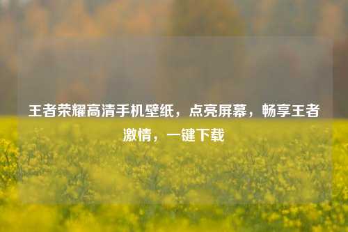王者荣耀高清手机壁纸,点亮屏幕,畅享王者激情,一键下载
