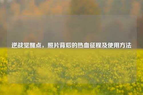 逆战觉醒点，照片背后的热血征程及使用方法