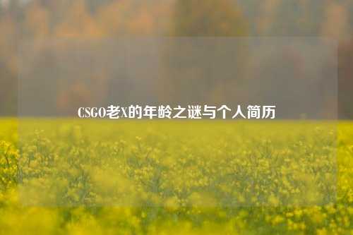 CSGO老X的年龄之谜与个人简历