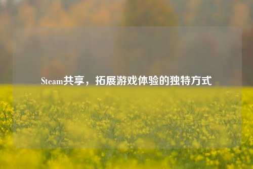 Steam共享，拓展游戏体验的独特方式