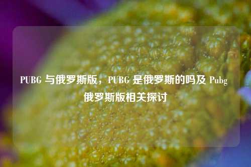 PUBG 与俄罗斯版，PUBG 是俄罗斯的吗及 Pubg 俄罗斯版相关探讨