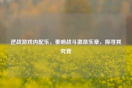 逆战游戏内配乐,奏响战斗激昂乐章,探寻其究竟