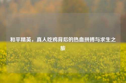 和平精英，真人吃鸡背后的热血拼搏与求生之旅