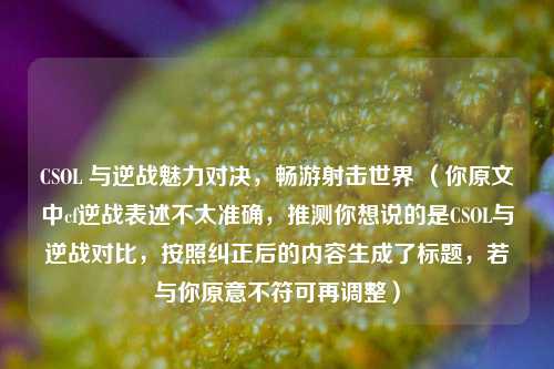 CSOL 与逆战魅力对决，畅游射击世界 （你原文中cf逆战表述不太准确，推测你想说的是CSOL与逆战对比，按照纠正后的内容生成了标题，若与你原意不符可再调整）