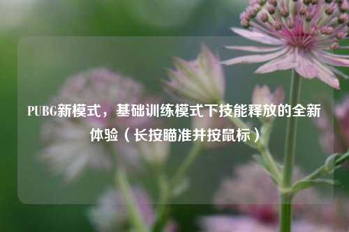 PUBG新模式，基础训练模式下技能释放的全新体验（长按瞄准并按鼠标）
