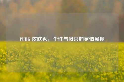 PUBG 皮肤秀，个性与风采的尽情展现