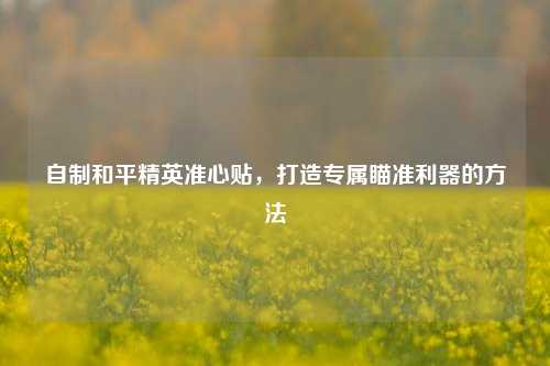 自制和平精英准心贴，打造专属瞄准利器的方法