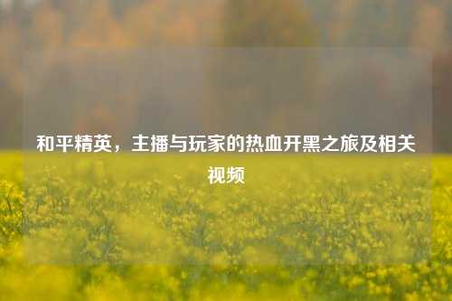 和平精英，主播与玩家的热血开黑之旅及相关视频